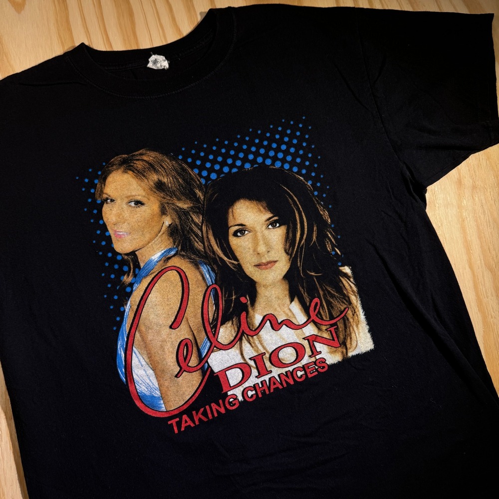Anvil Unisex Celine Dion Taking Chances World Tour Tee Black Concert Size L